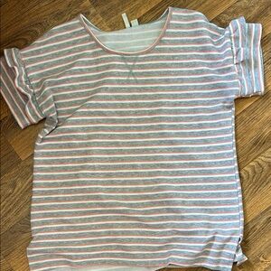 Aerie Gray and Orange Striped Tee